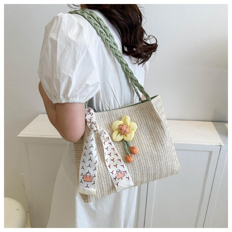 Summer Rattan Woven Tote Bag Large Capacity Casual Handbag for Women 2026 New Fashion CLE