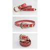 Meimeier Women's rhinestone embellished pin buckle three-piece set: denim belt, luxury red fashion wide waist belt