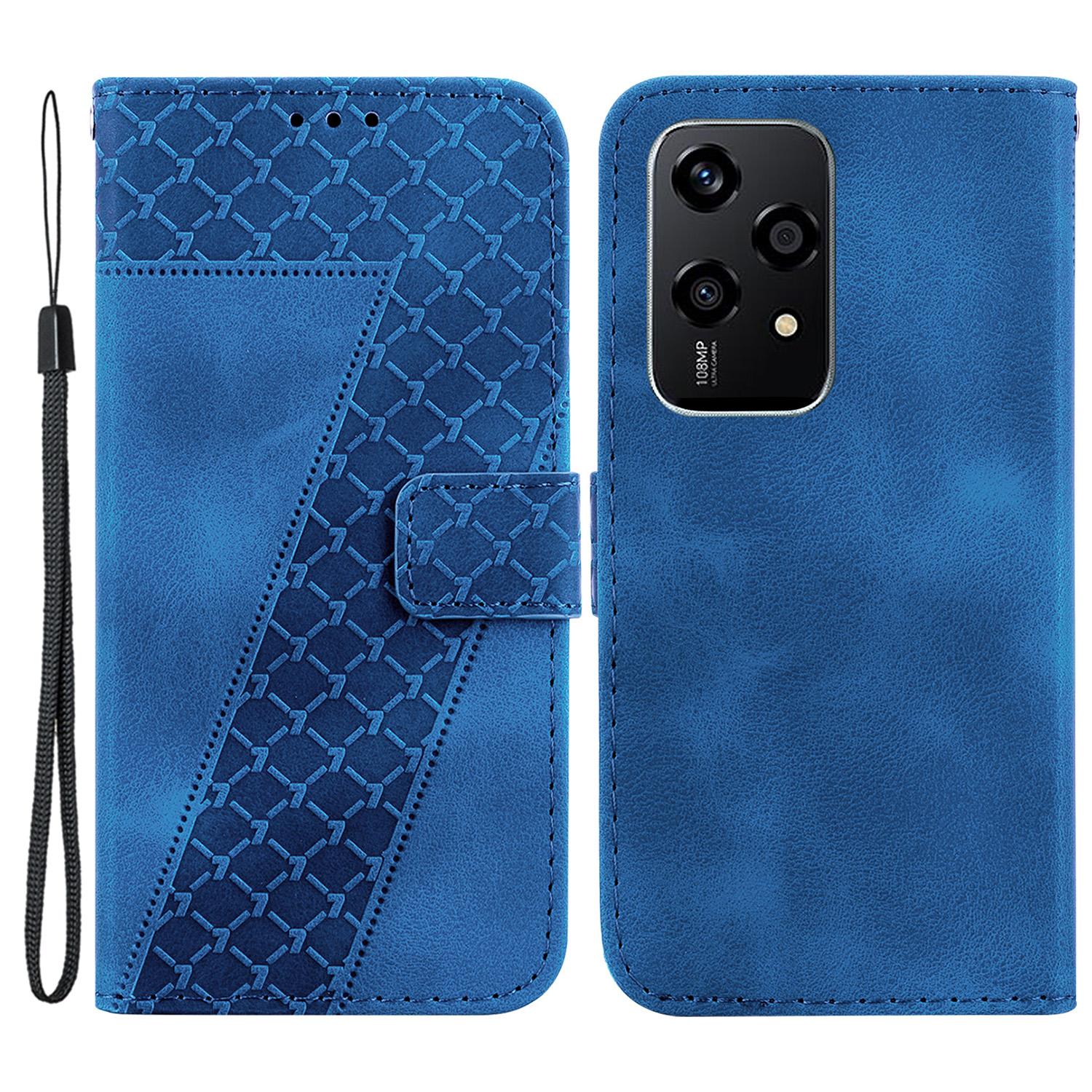 

For Honor 200 Lite Case Pattern Imprint Leather Stand Phone Cover with Wallet Dark Blue