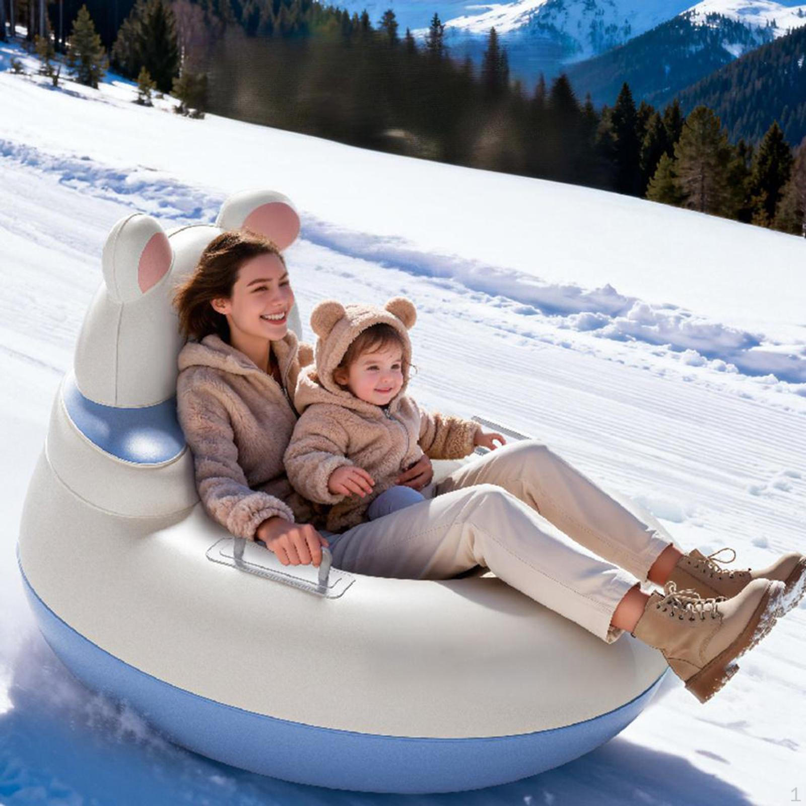 Надувные санки-тюбинг с жестким дном, семейные санки с ручками, морозостойкие санки из ПВХ, зимние игрушки, синий