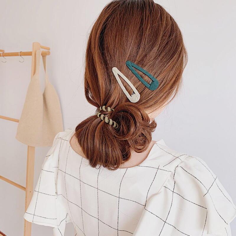 10P SET of matte color spring telephone cord hair ties without marks