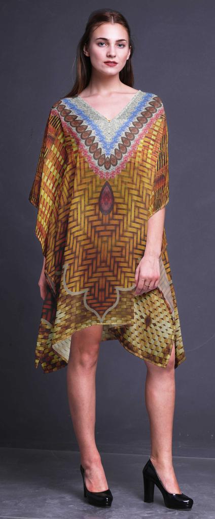 Phagun Ladies Plus Size Kaftan Summer Wear Beach Coverup Kimono Kaftan-4X-5X