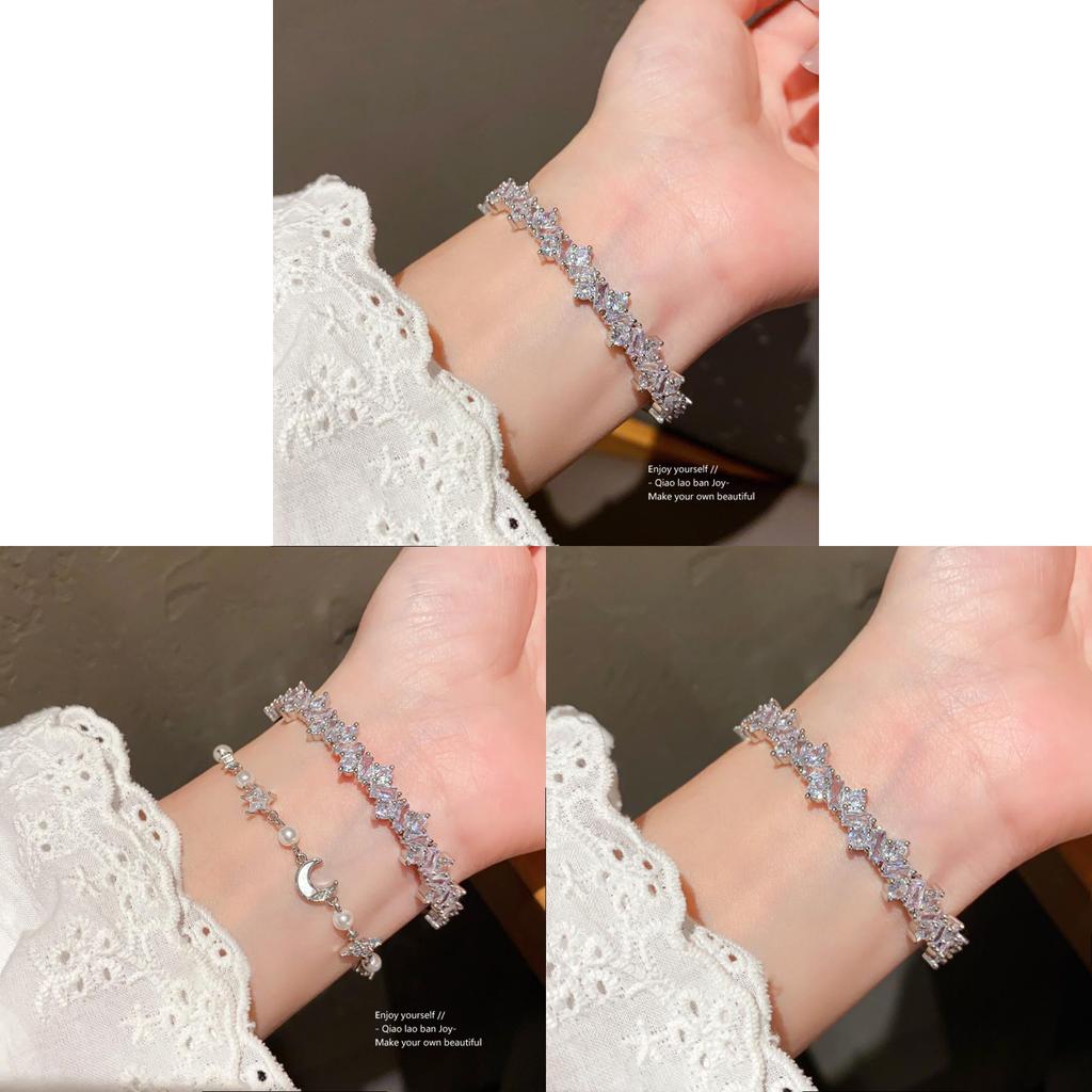 Geometrisches Zirkonia Offenes Armreif-Armband Für Modisches Alltags-Tragen