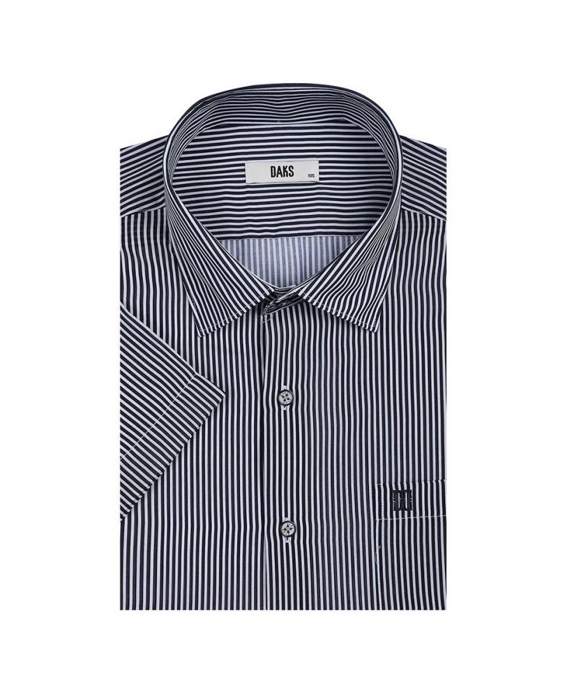 Dagseusyeocheu 100% Polyester No Care Striped Short Sleeve Shirt_Dls3Shcs160K1