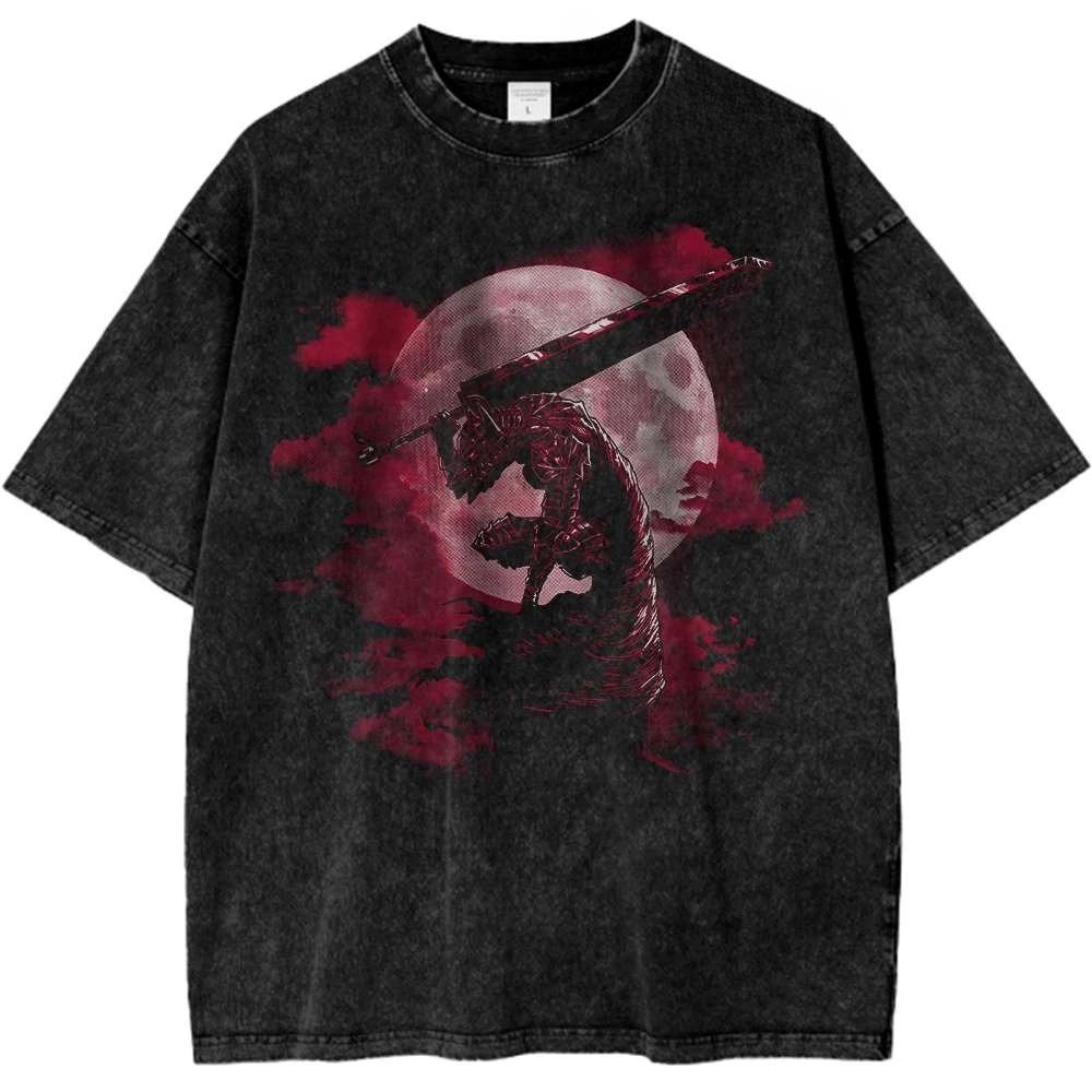 Berserk Guts Anime Vintage TShirt Mens Graphic Tee for Fans Mens Summer Fashion Oversize Street Harajuku YK Clothing