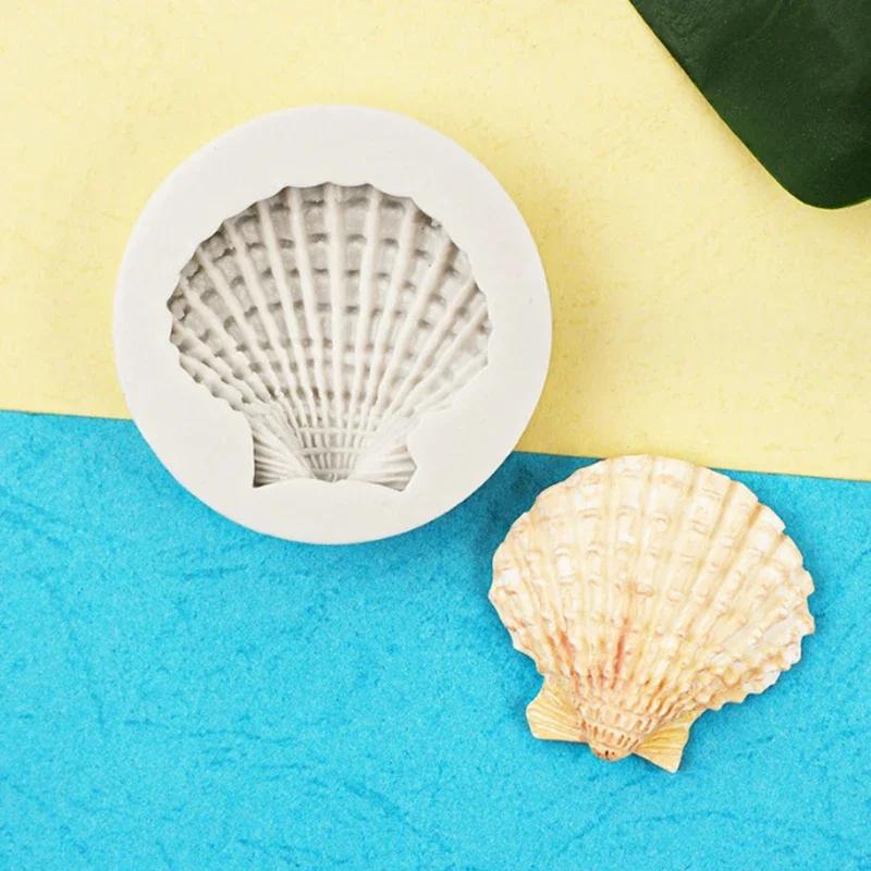 1 ks 3D silikonová forma na fondant s oceánskou tématikou pro DIY zdobení dortů, mušle, hvězdice, korál, formička na pečení cupcakes, sada nástrojů na pečení čokolády