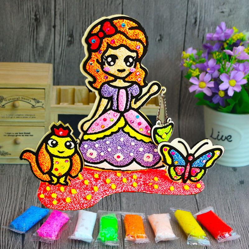 3D Wood Snowflake Clay Painting Children DIY Creative Colorful Mud Painting  Board Art Painting Tool Child