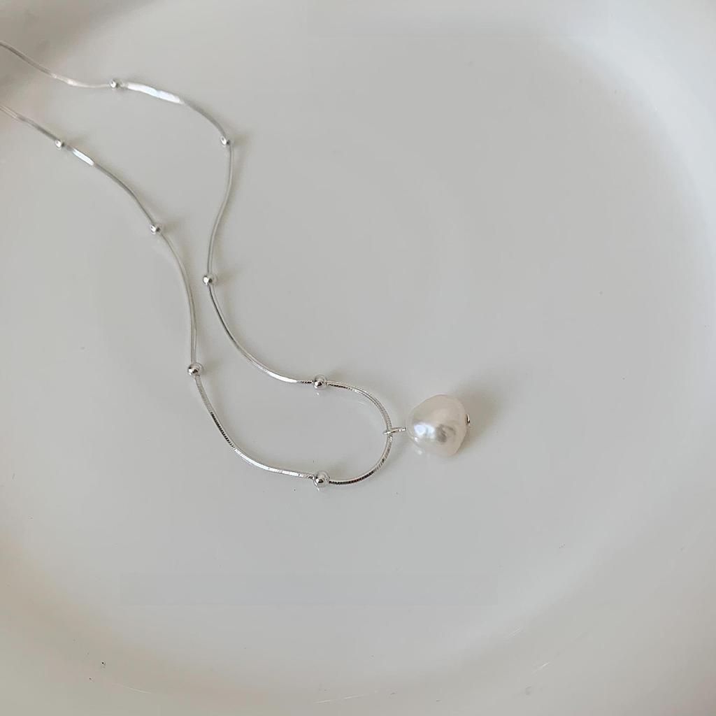 Colier claviculă din argint S925 cu perle coreene de apă dulce