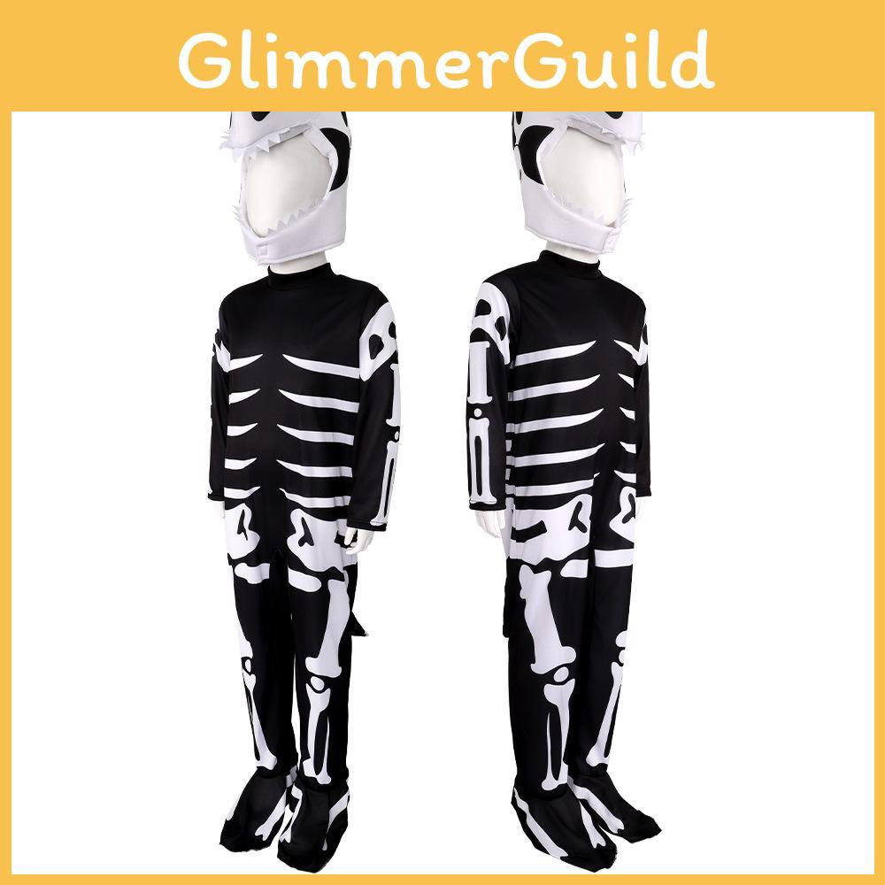 Halloween Skull Dinosaur Cosplay Costume For Kids With Polyester Fabric For Stage Performance