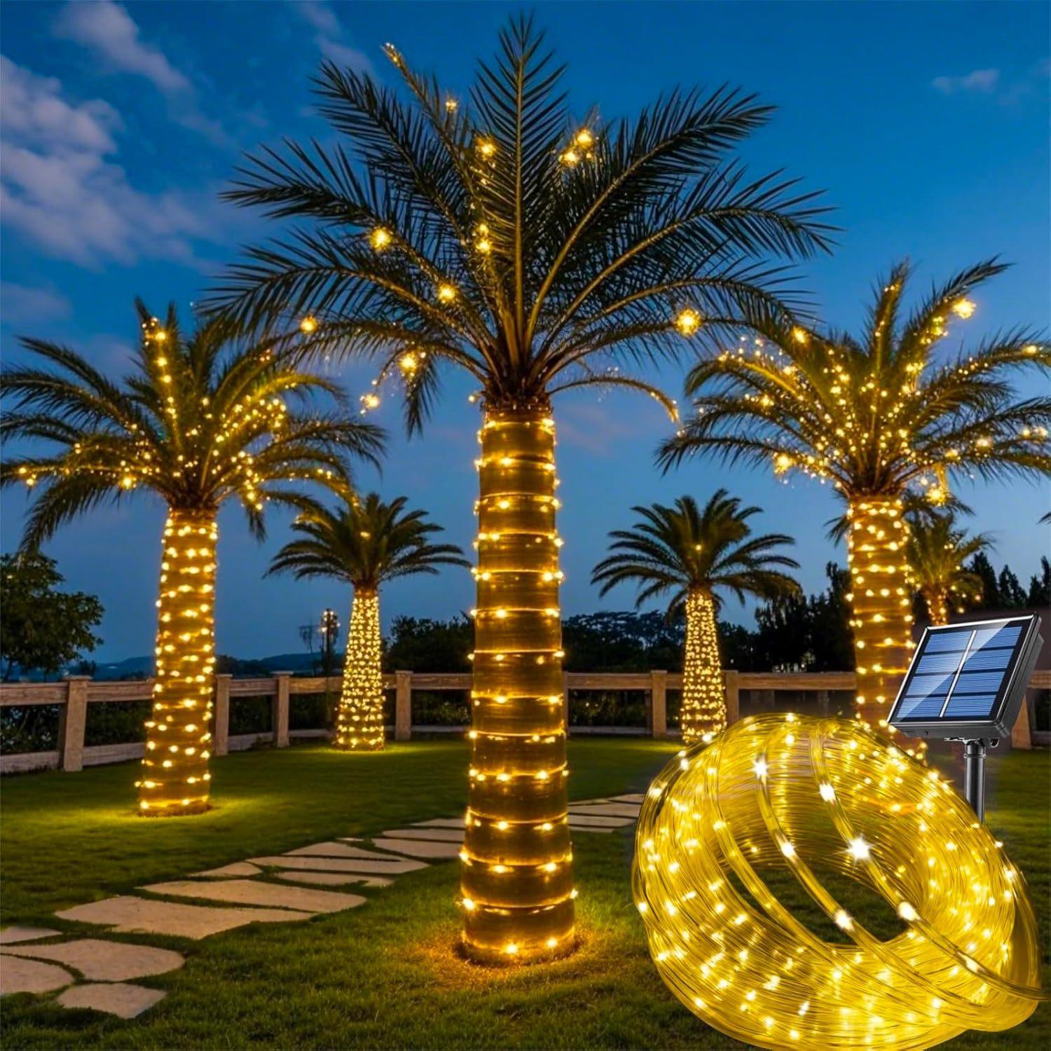

50/100Leds Solar String Lights Garden Waterproof Tube Rope Lamp Christmas Garland Lights For Outdoor Holiday Decoration Lighting 7m-50LEDs