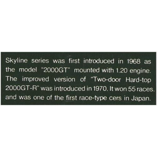 Micro Ace 1/32 Owners Club '71 Nissan Skyline Race Plastic Model No. 29