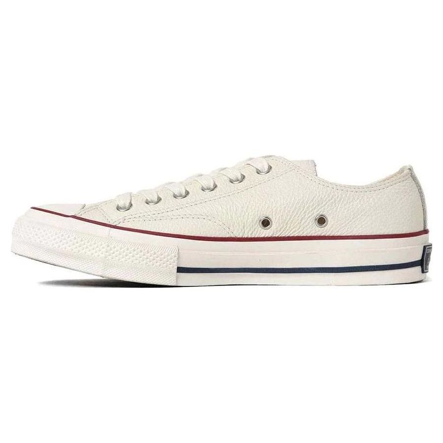 Converse Addict Chuck Taylor Leather Ox Comfortable Versatile Durable Breathable Low Top Skate Shoes Unisex Sneakers Beige 1CL880