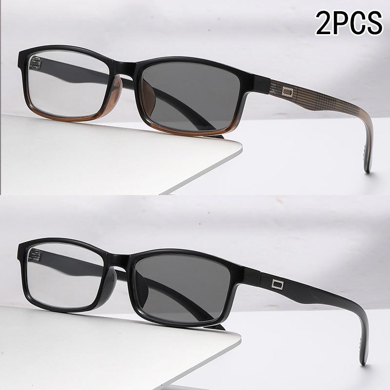 1/2PCS Light Color Changing Reading Glasses Ultra Light Trendy Multi Focus Dual Purpose Fashionable Eyewear 8892