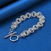925 sterling zilver 8-inch prachtig gevlochten armband, modieuze sieraden accessoires voor heren en dames bruiloftsfeesten