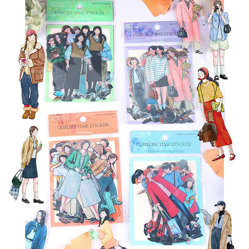 Leisure Time Korean Character Sticker Pack for Notebooks