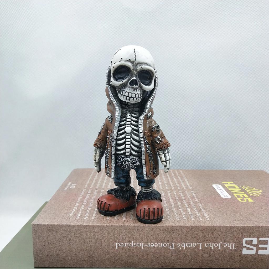 Creative Halloween Atmosphere Skeleton Statue Decoration Miniature Skeleton Sculpture Resin Crafts Halloween Decoration Props