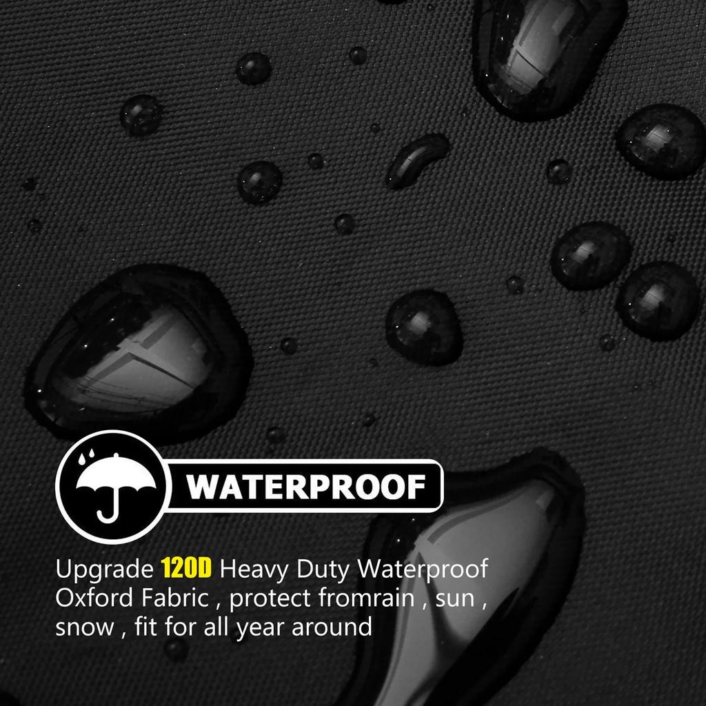 Outdoor Grill Cover 210D Oxford Dustproof BBQ Cover with Drawstring UV Resistant Waterproof Wind Proof Grill Protective Cover