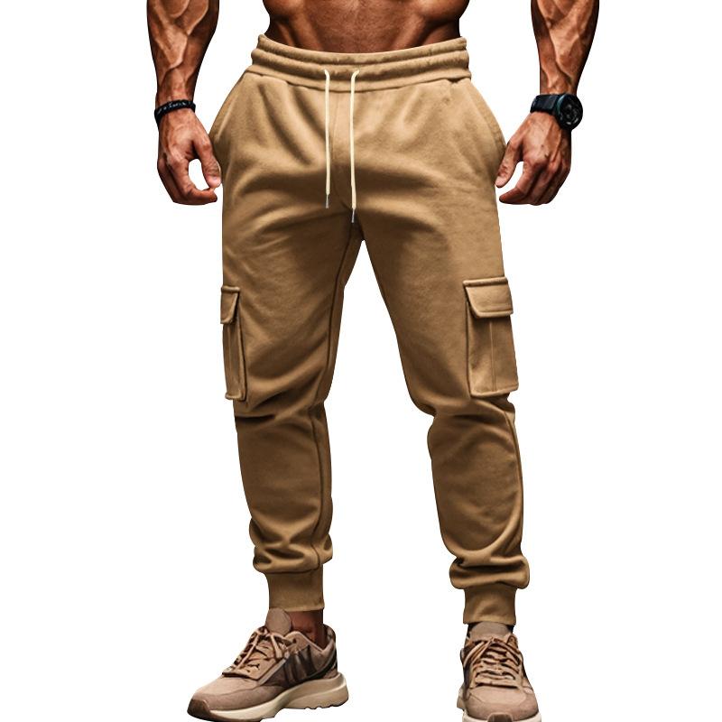 Neue Herbst- und Winter Herren Casual Cargo Hose mit Fleece Mehrfach-Taschen Hose Übergröße Sportliche Freizeit-Hose