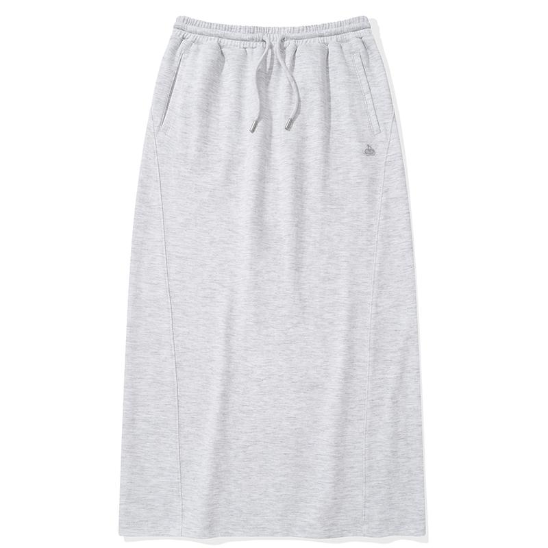 KIRSH Plain Jersey Long Skirt [Melange Grey]
