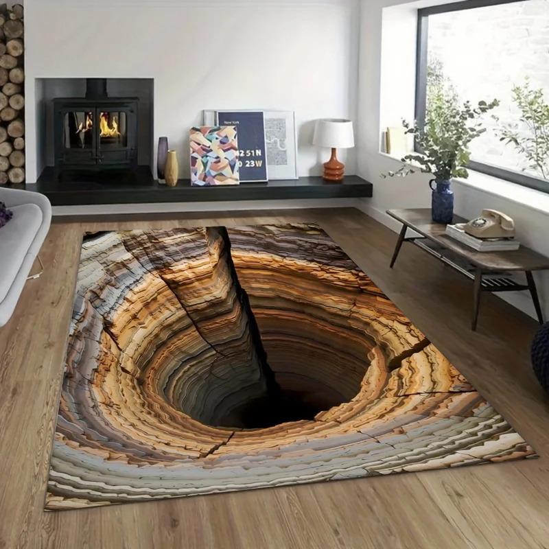 VIKAMA Modern Scenery Viewing Study Non-Slip Flannel Carpet Bedroom Comfortable Soft Durable Wear-Resistant Floor Mat