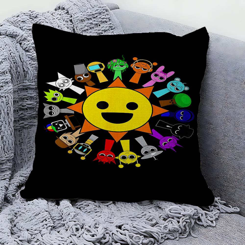 Cartoon S-Sprunki Pattern Cushion Cover Decorative Pillow Sofa Home Decor Case Pillow Cases