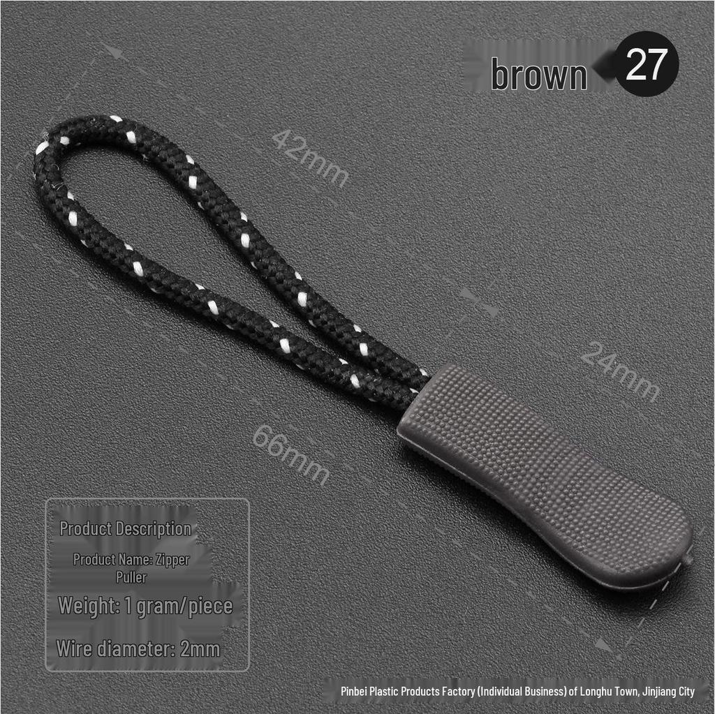 Black Caterpillar Zipper Pull: Popular Luggage Tail Rope Cord