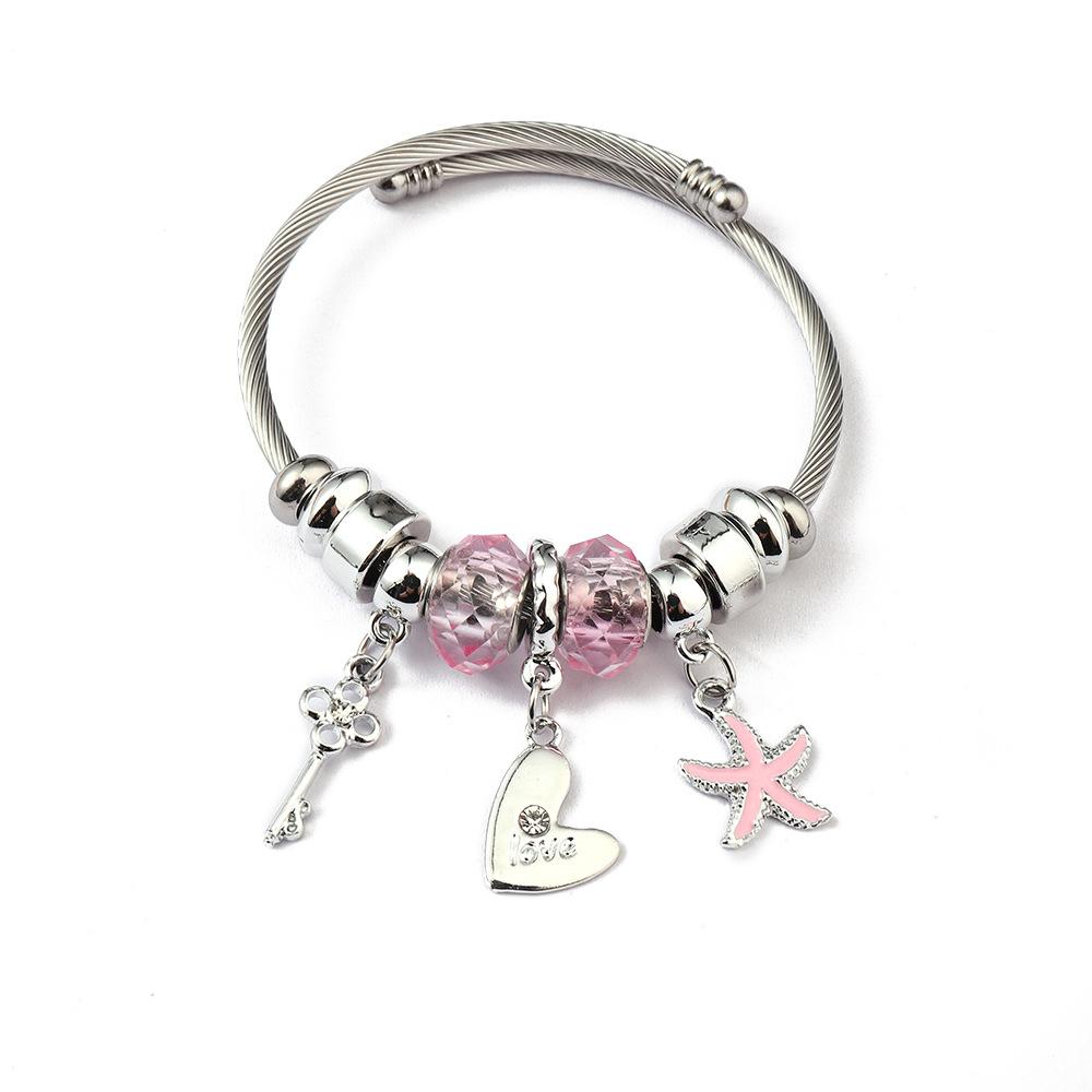 Specialty bracelet Colorful personalized crystal beaded starfish key pendant Origin