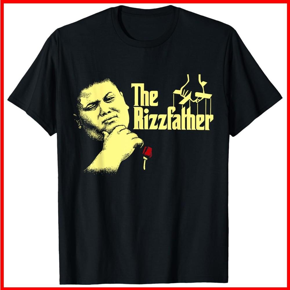 The Rizzler Godfather Funny Meme Black Cotton T-Shirt Unisex T-Shirt L