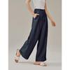 INMAN Women's Cropped Wide-Leg Tencel Denim Jeans