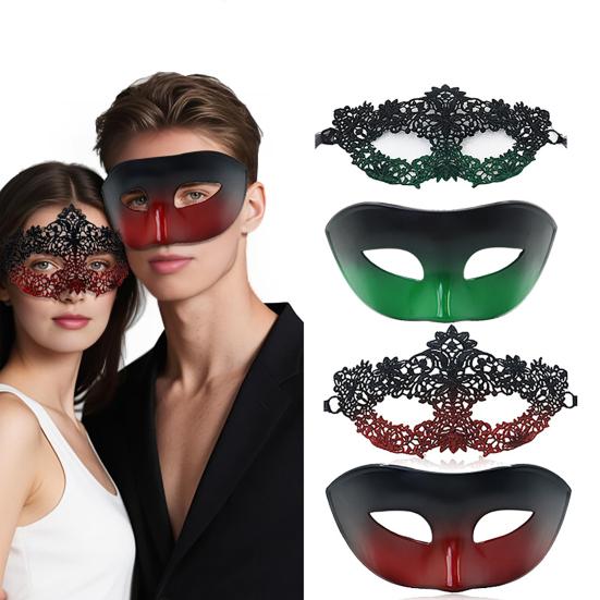 Couple Masquerade Masque Set Mardi Gras Party Ball Half-Face Masque Venetian Party Halloween Accessory for Men Women