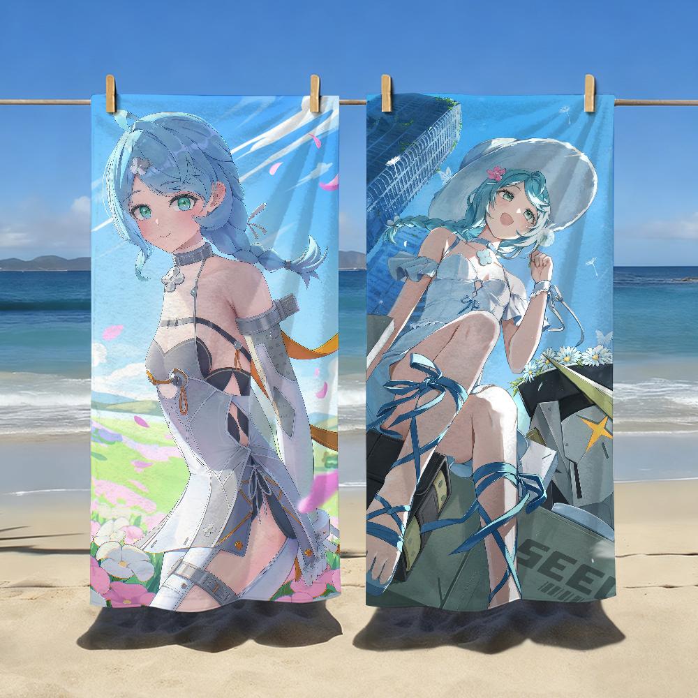 Game Seed Zenless Zone Zero Towel Sports Quick Dry Travel Camping Gear Sandproof Soft Light Large Beach Towel