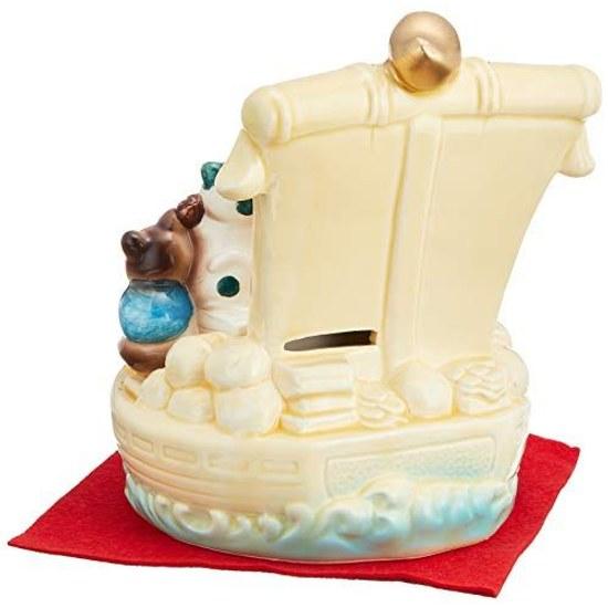 Seven Lucky Cats Treasure Ship Cream Color Good Fortune Beckoning Cat Ceramic Seto Ware