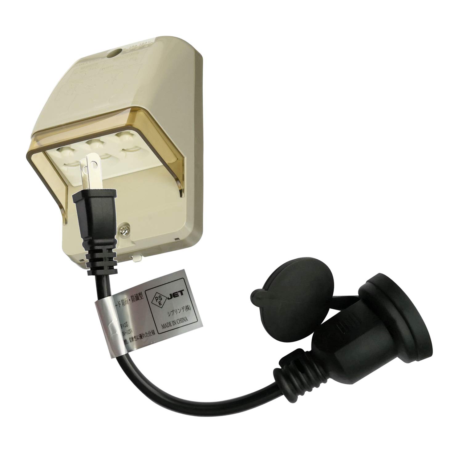 

Extension Rainproof Extension Auxiliary Rainproof Conversion Power Extension PSE with 875W Cord, Cord, Cord, Cord, Cable, Outdoor, Certified, Lid, чорний