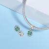 Four-leaf Clover Series Copper Metal Green Clover Plant Horseshoe Number Charm Bead Component Compatible With Do It Yourself Bracelet High Quality