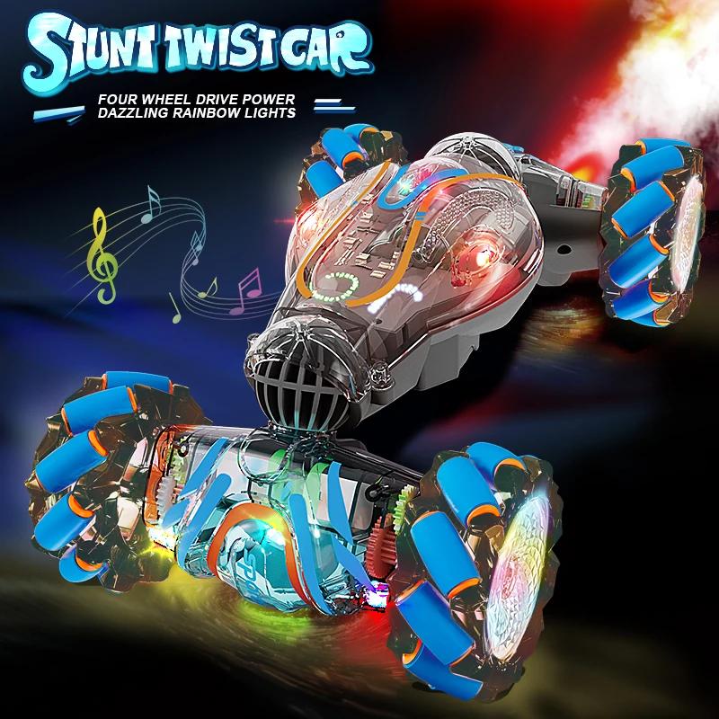 Rc Drift Car 4Wd 2.4G Remote Control Car Twist Stunt Vehicle Toy Spray Watch Gesture Light Music Children's Toy for Boy Kids