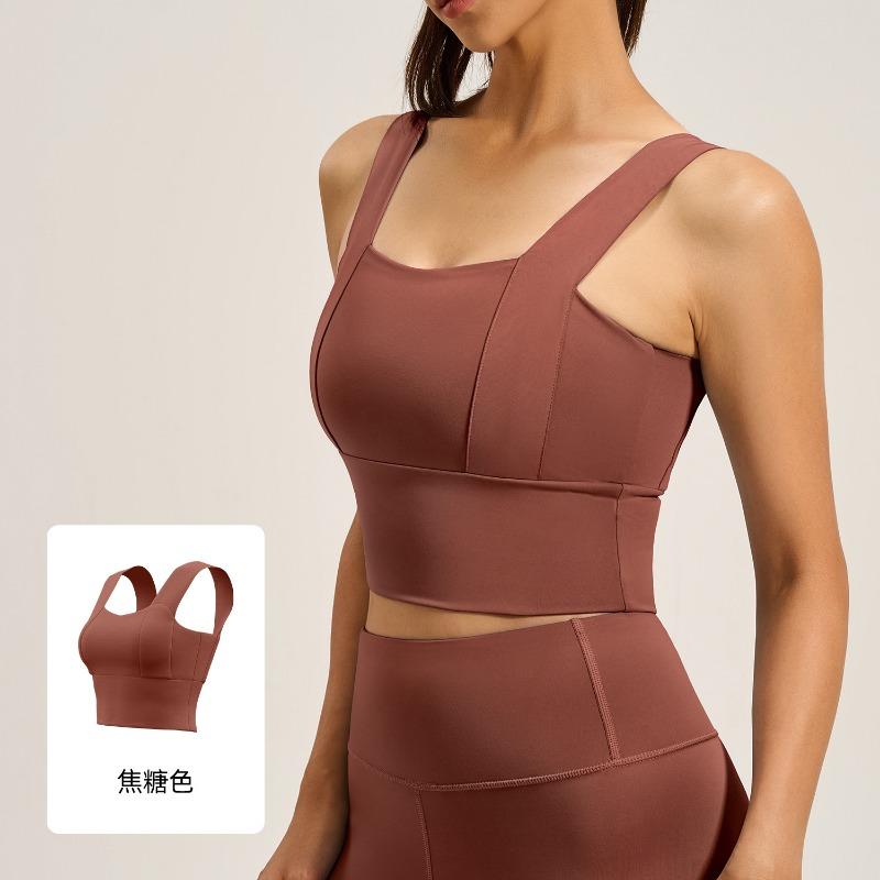 Women Thin High Shockproof Beauty Back Fixed Shoulder Yoga Running Fitness Sports Bra