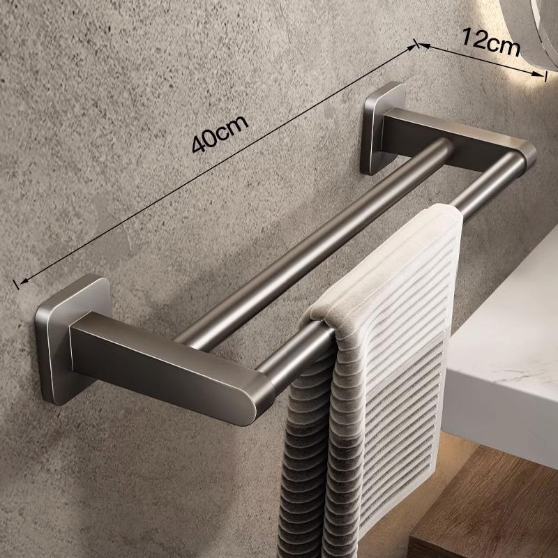 Banyo Havlu Tutucu Beyaz Sondaj Olmadan Banyo Siyah Havlu Askısı Havlu Çubuğu Kendinden Yapışkanlı Banyo Havlu Askısı Havlu Demiri