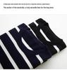 Black & White Striped Women's 100% Wool Long-Sleeve Round Neck Top