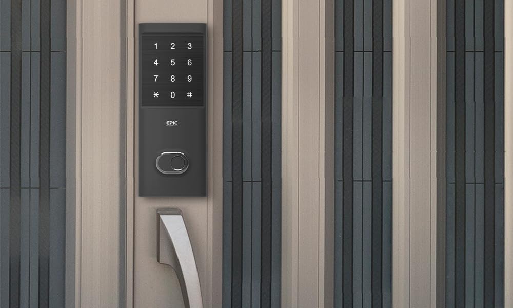 EPIC Flassa 5H Smart Lock with Access Control for Sliding Professional History Call Dual Transit Smartphone Remote Control PIN Code Volume Doors,