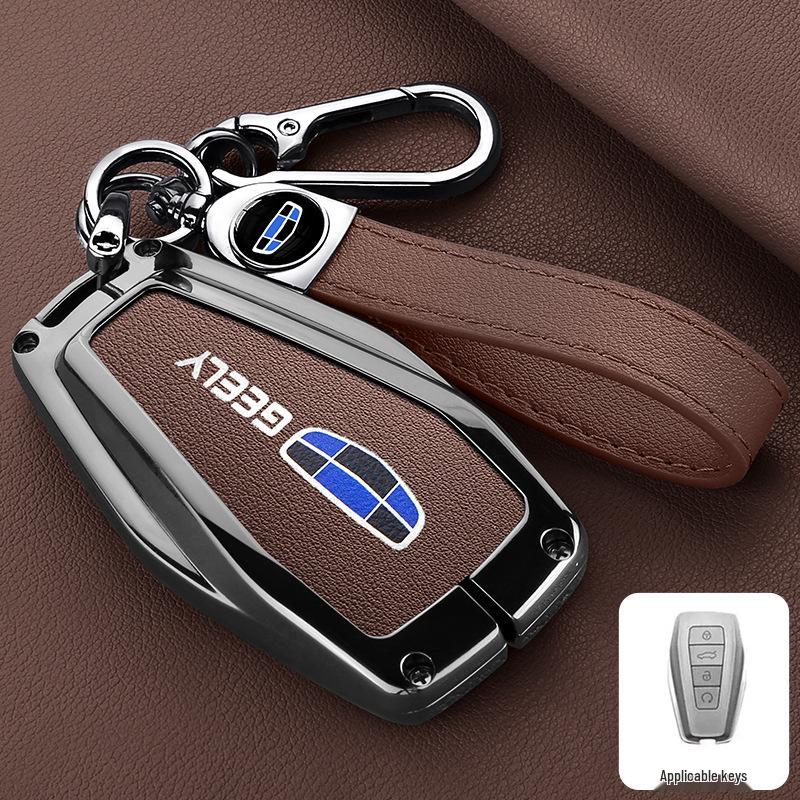 Premium Protective Key Cover for Geely Emgrand: Fits 26 Models including Xingyue L, Xingrui, Boyue L, Haoyue, Bin Yue – Men's Buckle Design