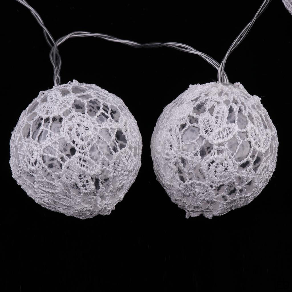 10/20 LED Lace Balls Shaped Christmas Battery Operated Fairy Bulbs Lots Home Festival