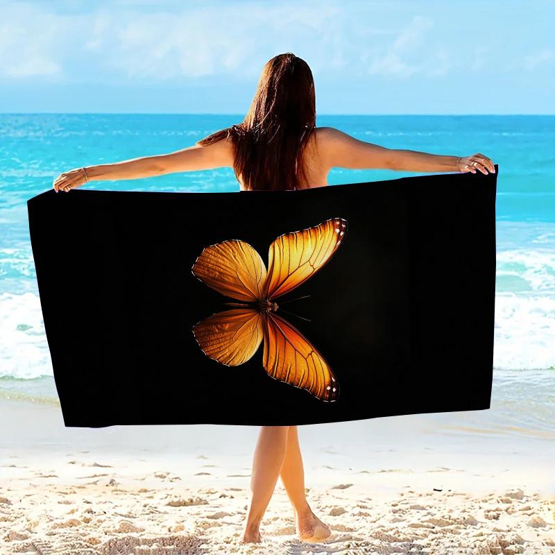O-One P-Pieces of a Butterfly-Themed Beach Towel Made from Soft Microfiber Fabric,This Oversized Towel Is Perfect Swimming,Traveling