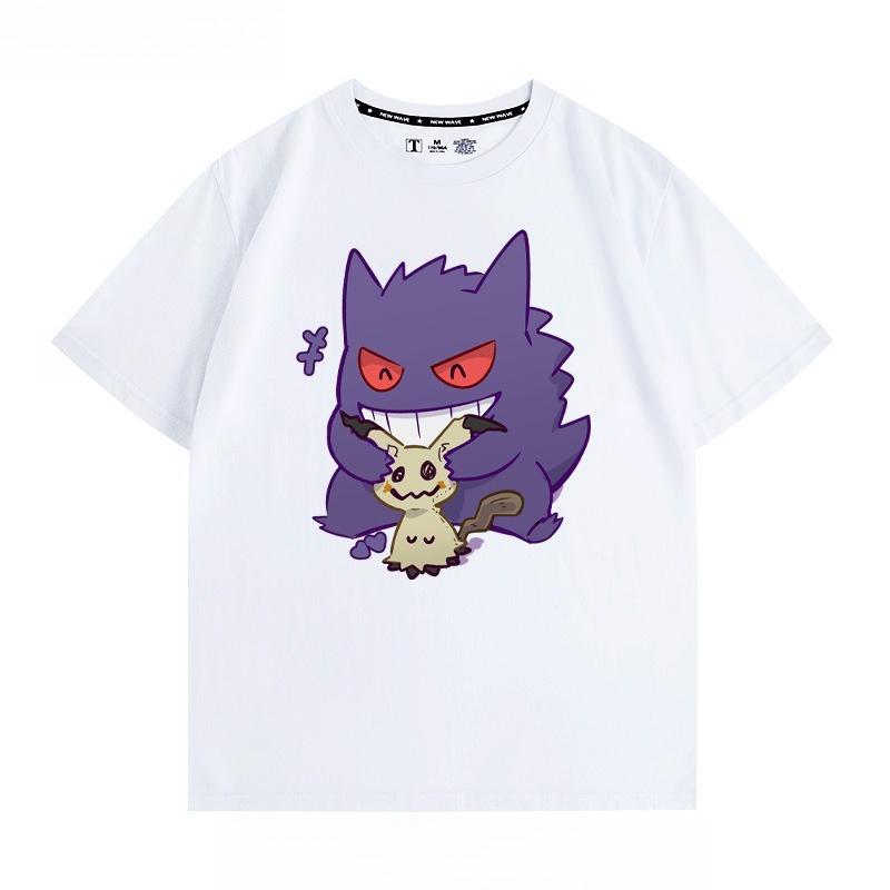 Cartoon couple wearing short sleeved top for men and women in summer anime peripheral joint T-shirt