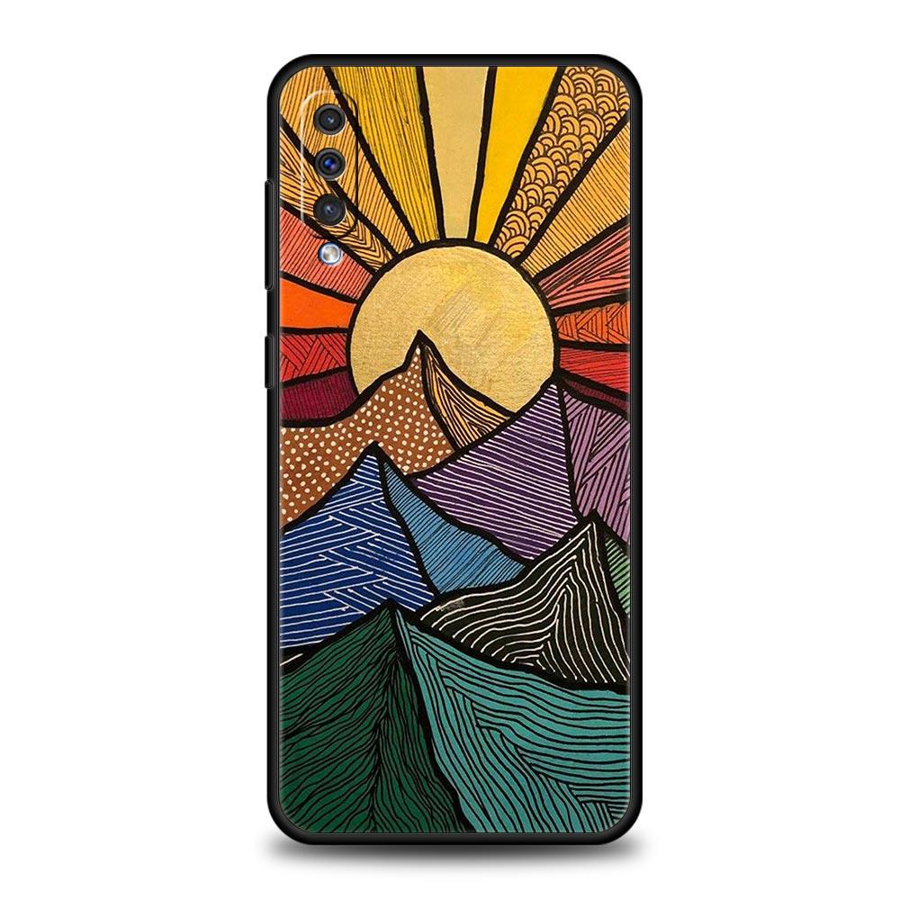 Mountain Sunrise Line Case For Samsung A56 A36 A26 A54 A52 A24 A14 A50 A72 A70 A20E A06 A12 A22 A34 A42 A32 A04s A16 5G Cover