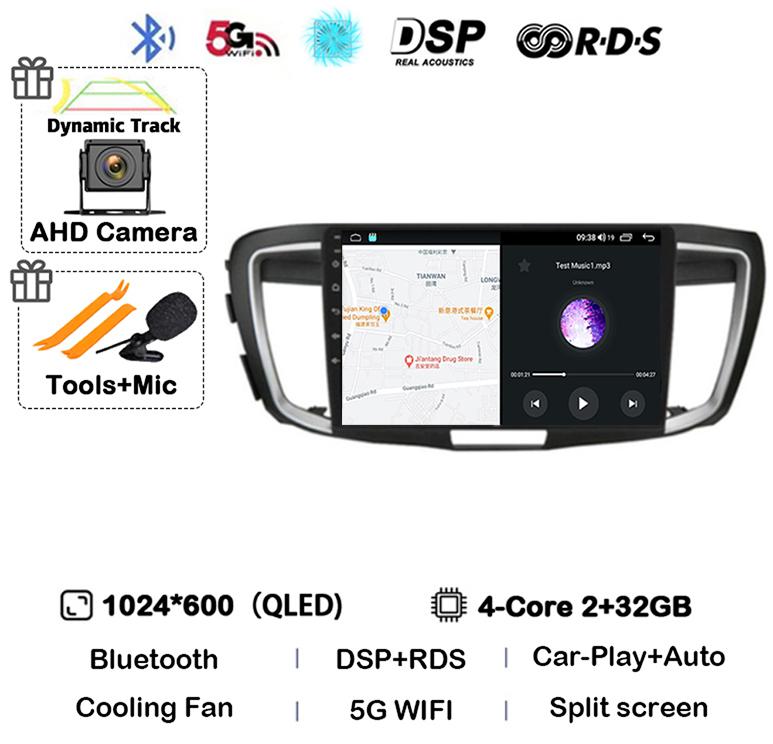

Android 14 Carplay Auto для Honda Accord 9 2.4L 2.0L 2012 - 2018 WiFi+4G Автомагнитола Мультимедийный Видеоплеер GPS Навигация Стерео
