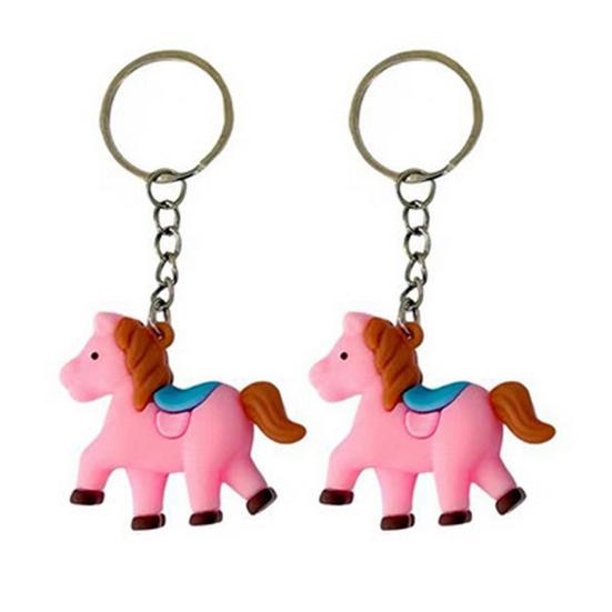 1/2Pcs Keychain Zodiac Horse Design Compact Mini Size Handmade Key Chain Bags Backpacks Wallets Cars Accessories