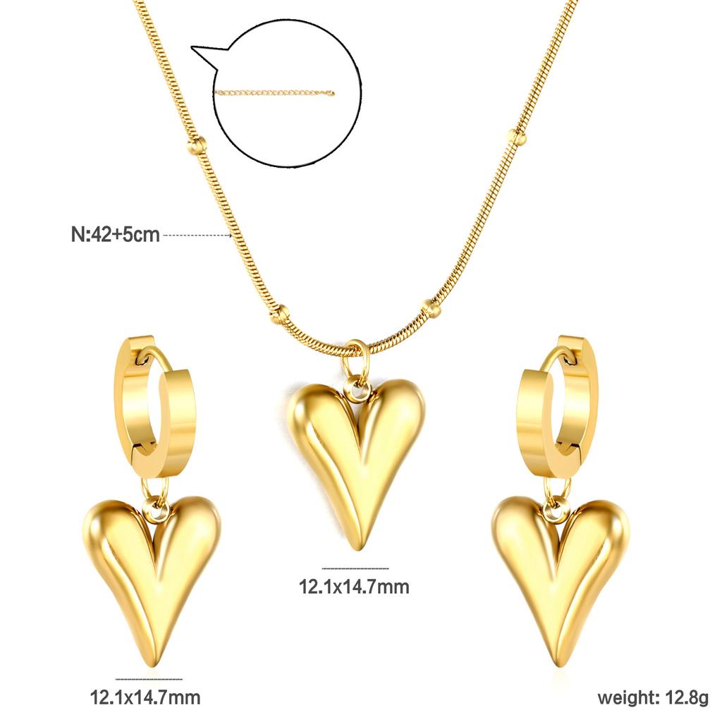 Luxury Fashion Clover Earrings And Necklace Jewelry Set Elegant Earring Gift Box