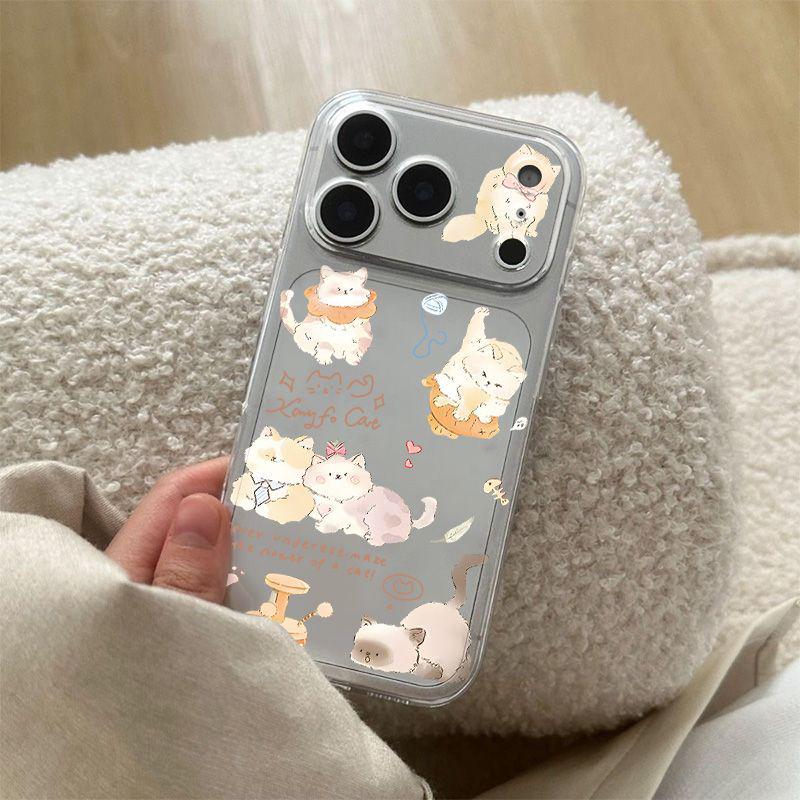 Space Shell Multi-Play Cat Case for Apple Pro Max 17/16/15/14/13/12 - Transparent, Drop-proof