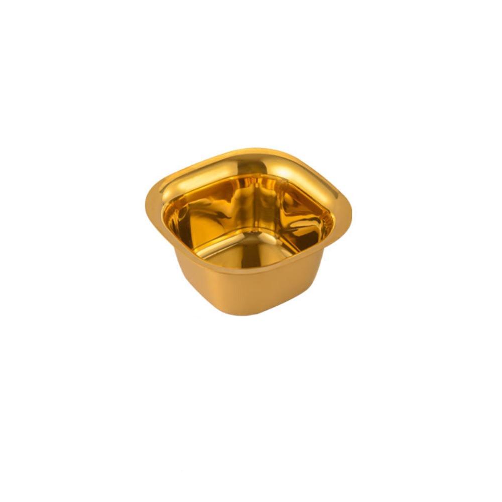 

Stainless Steel Rice Bowl Square Seasoning Bowl Kitchen Utensils Dipping Dishes Ice Cream Mirror Gold-L