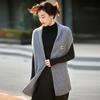 Women's Thickened Wool Knit V-neck Cardigan Vest - Pure Wool, Loose Outerwear Sweater for Autumn/Winter